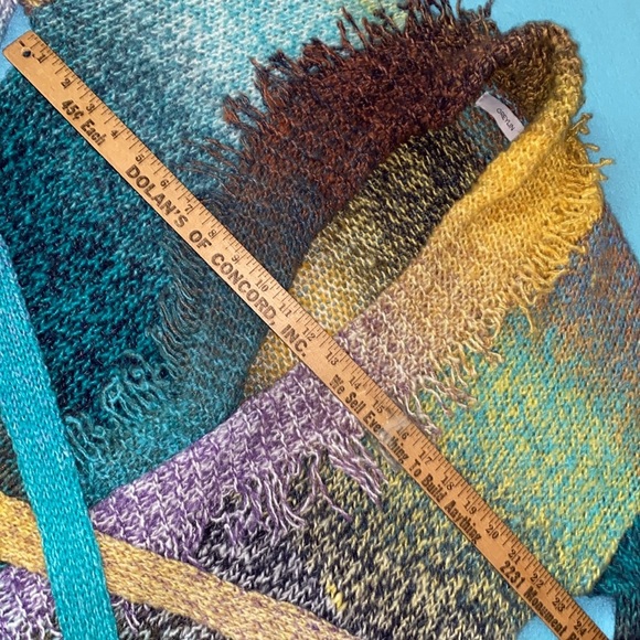 ANTHROPOLOGIE GREYLIN Natalia fringe wrap knit wool sweater blanket NEW size M - Picture 7 of 10